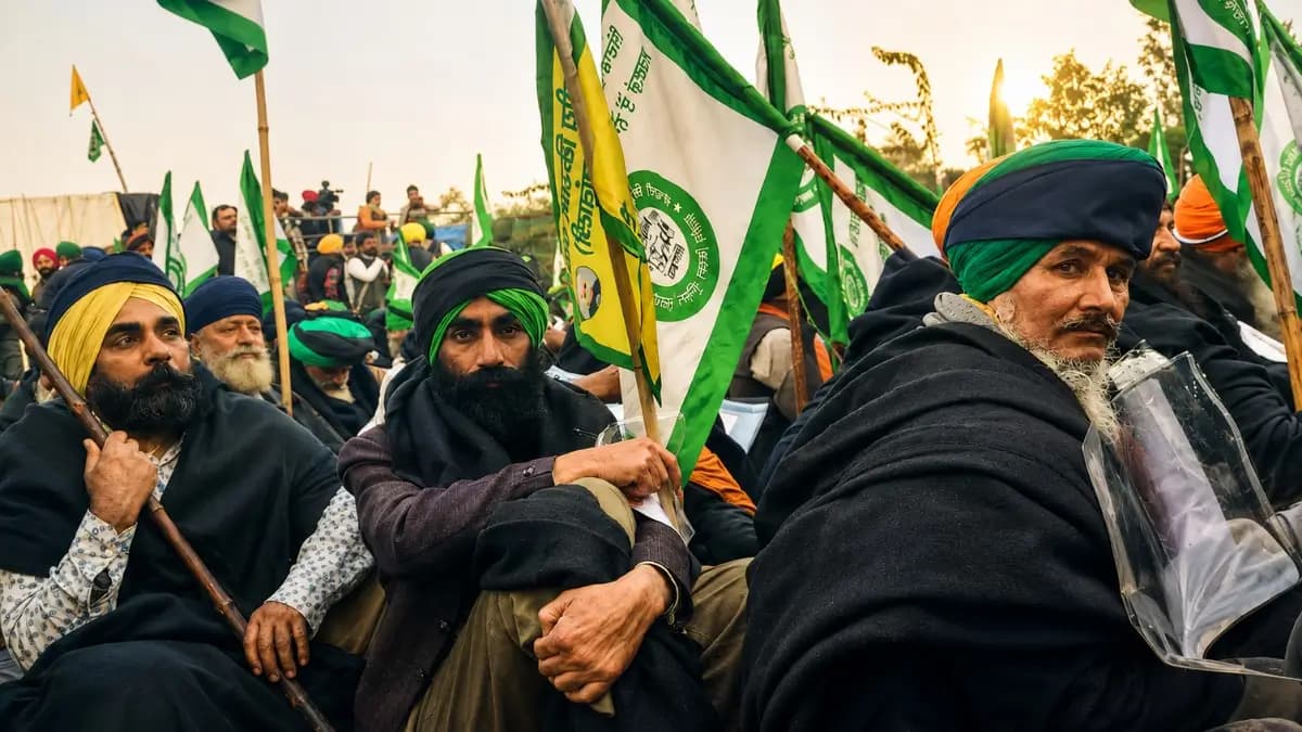 Punjab Farmers Protest at Chandigarh-Mohali Border Over MSP Demands.