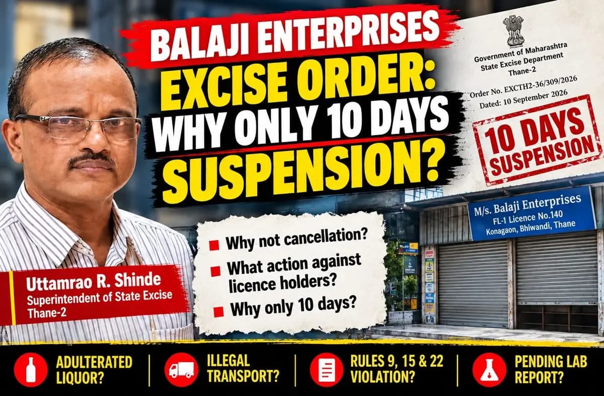 Balaji Enterprises Faces 10-Day Suspension Despite Serious Excise Violations