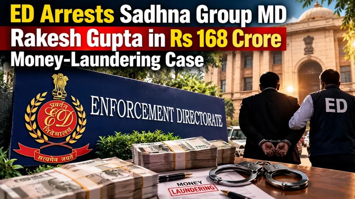 Sadhna Group MD Rakesh Gupta Arrested by ED in ₹168 Crore Case